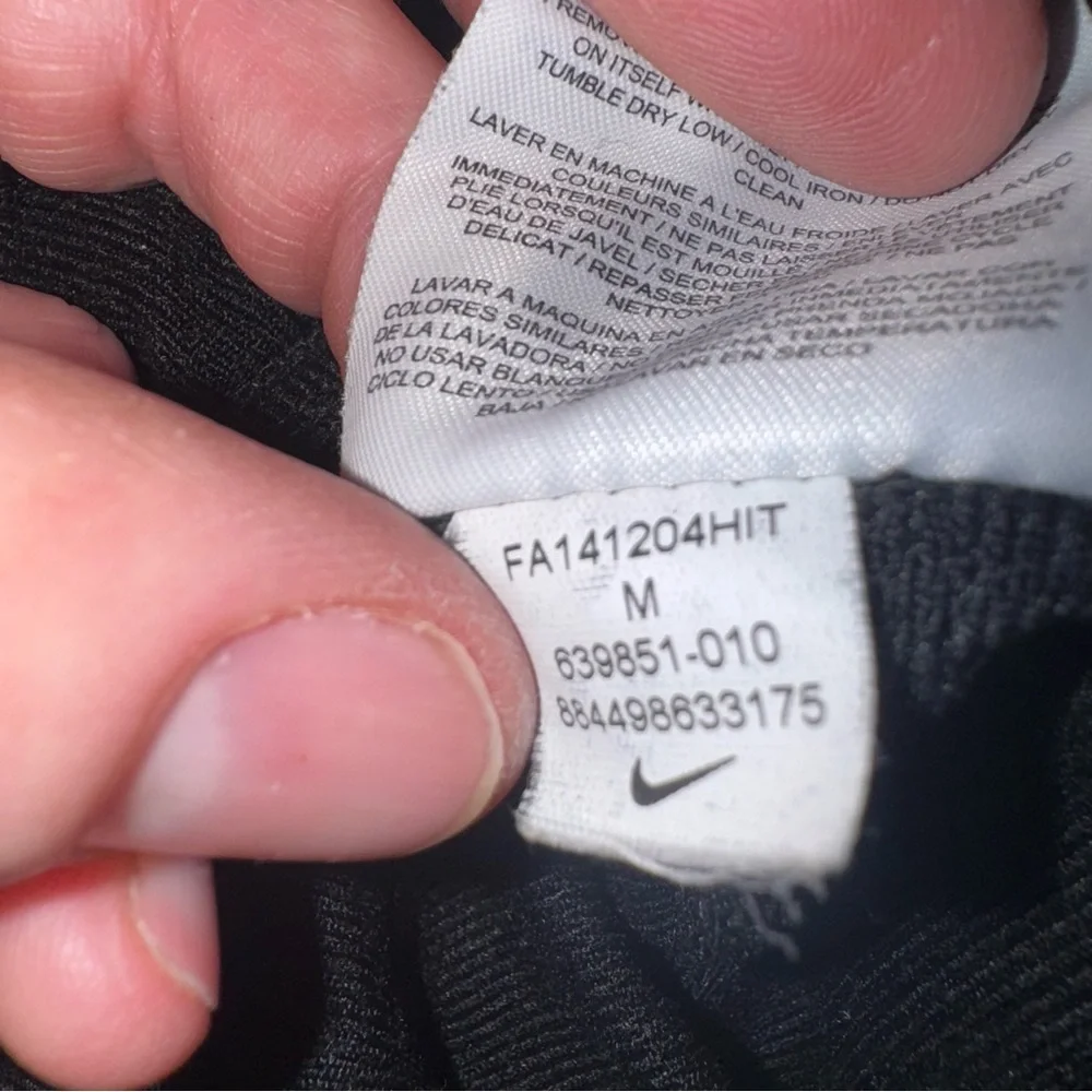 Vtg Y2K Men's Nike Basketball Black Full Zip Track Warmup Jacket 639851-010 Sz M